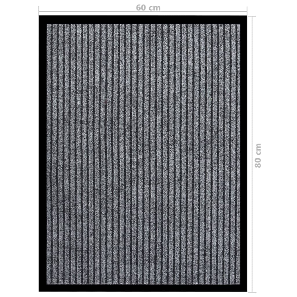 Deurmat Gestreept 60 x 80 cm Grijs