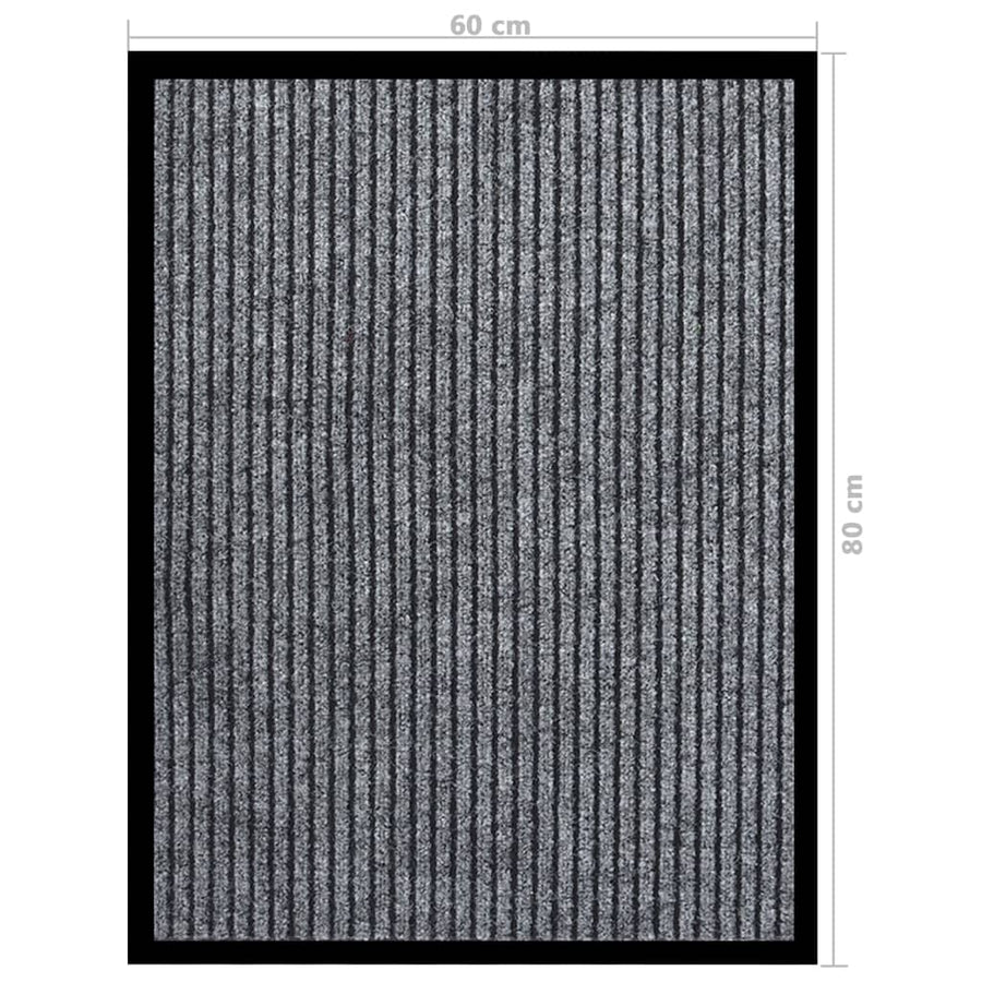 Deurmat Gestreept 60 x 80 cm Grijs