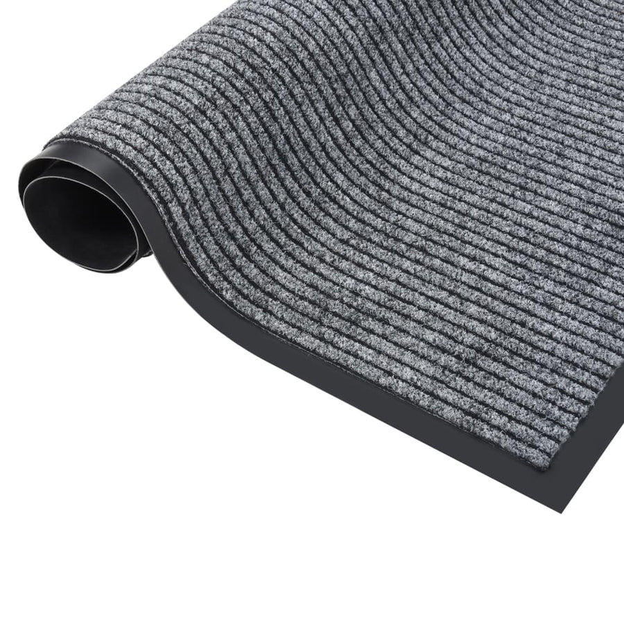 Deurmat Gestreept 80 x 120 cm Grijs