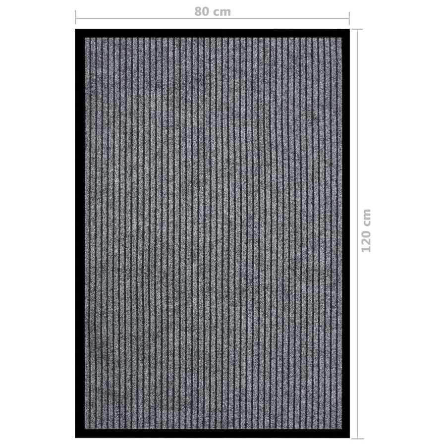 Deurmat Gestreept 80 x 120 cm Grijs