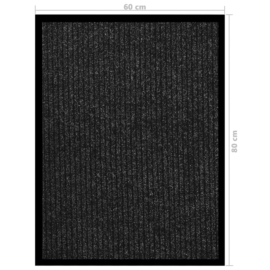 Deurmat Gestreept Kleurig 60 x 80 cm Antraciet