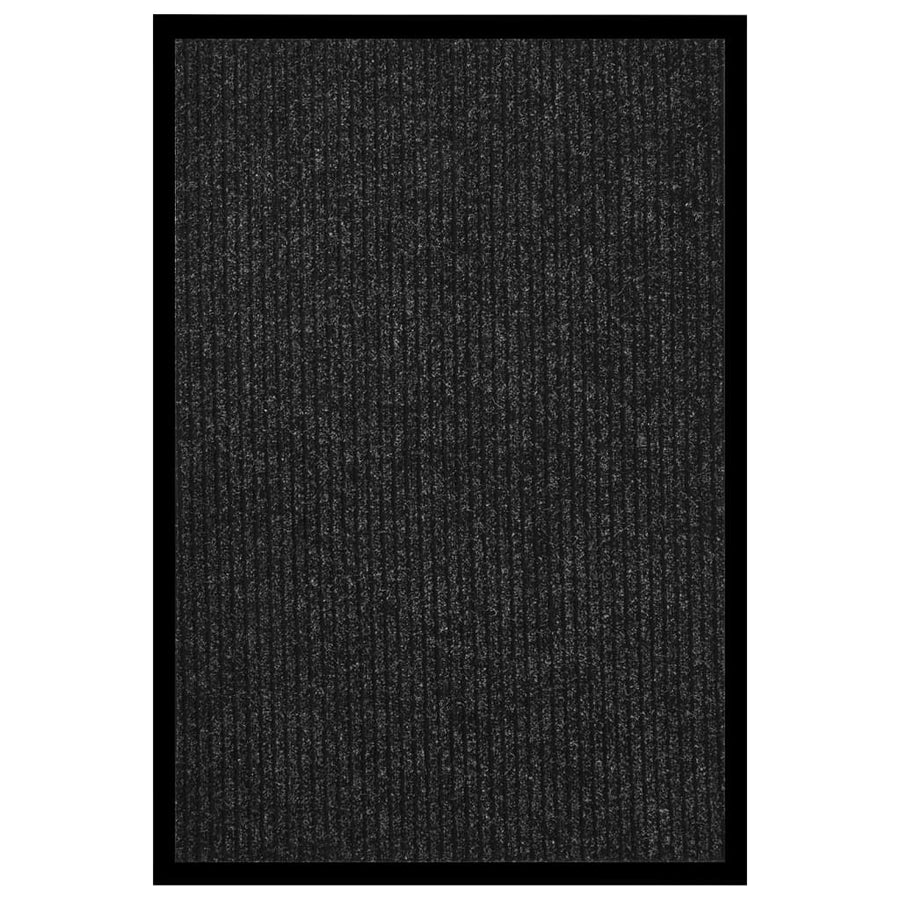 Deurmat Gestreept 80 x 120 cm Antraciet