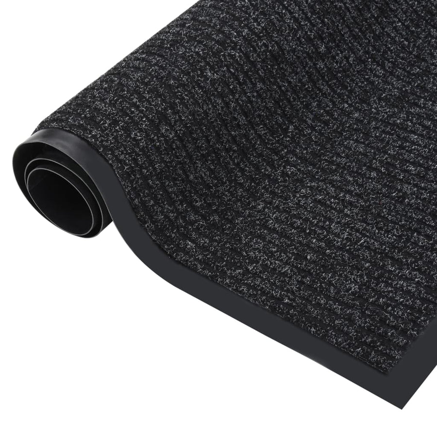 Deurmat Gestreept 80 x 120 cm Antraciet