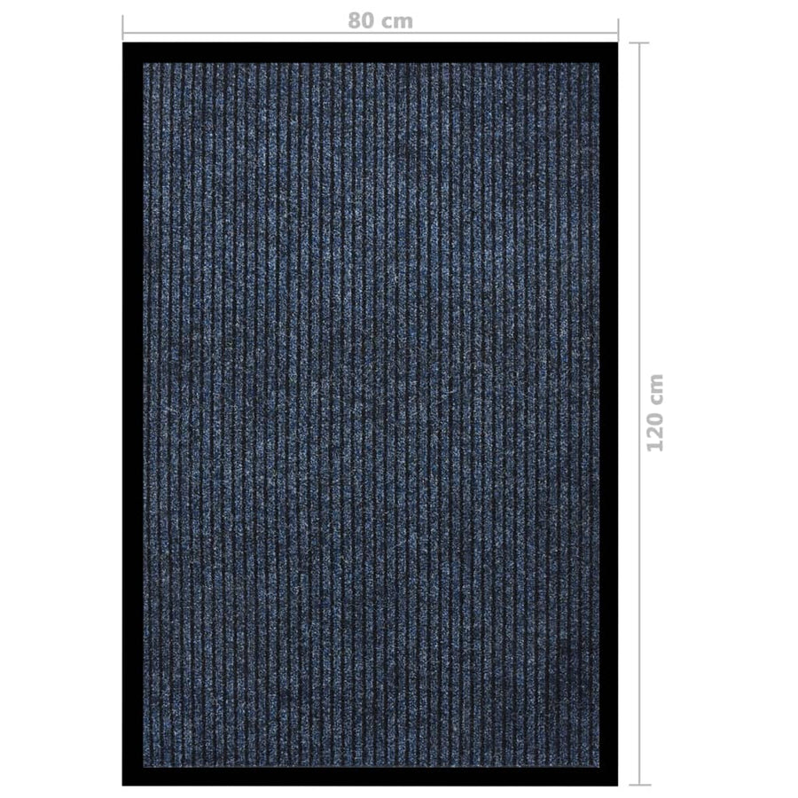 Deurmat Gestreept 80 x 120 cm Blauw