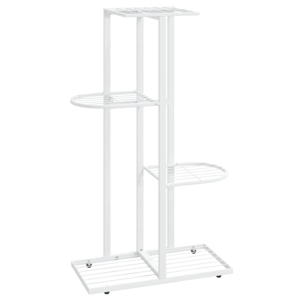 Bloemenstandaard Met 4 Lagen Metaal 43 x 22 x 76 cm Wit