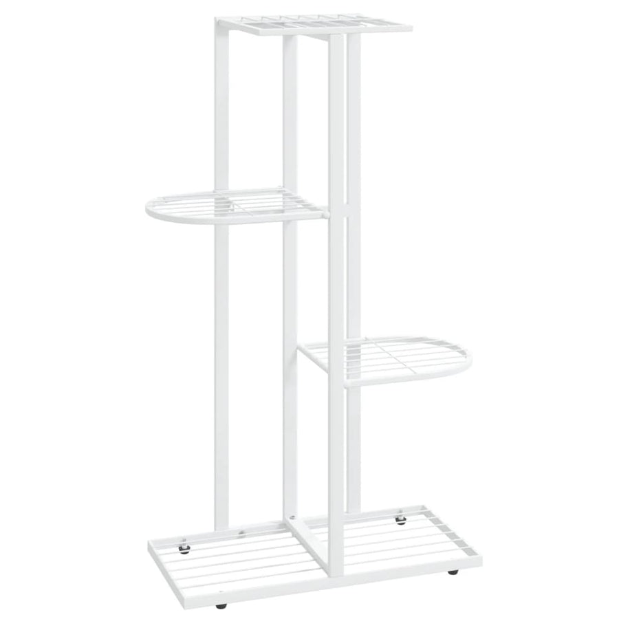 Bloemenstandaard Met 4 Lagen Metaal 43 x 22 x 76 cm Wit