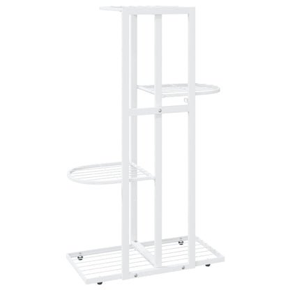 Bloemenstandaard Met 4 Lagen Metaal 43 x 22 x 76 cm Wit