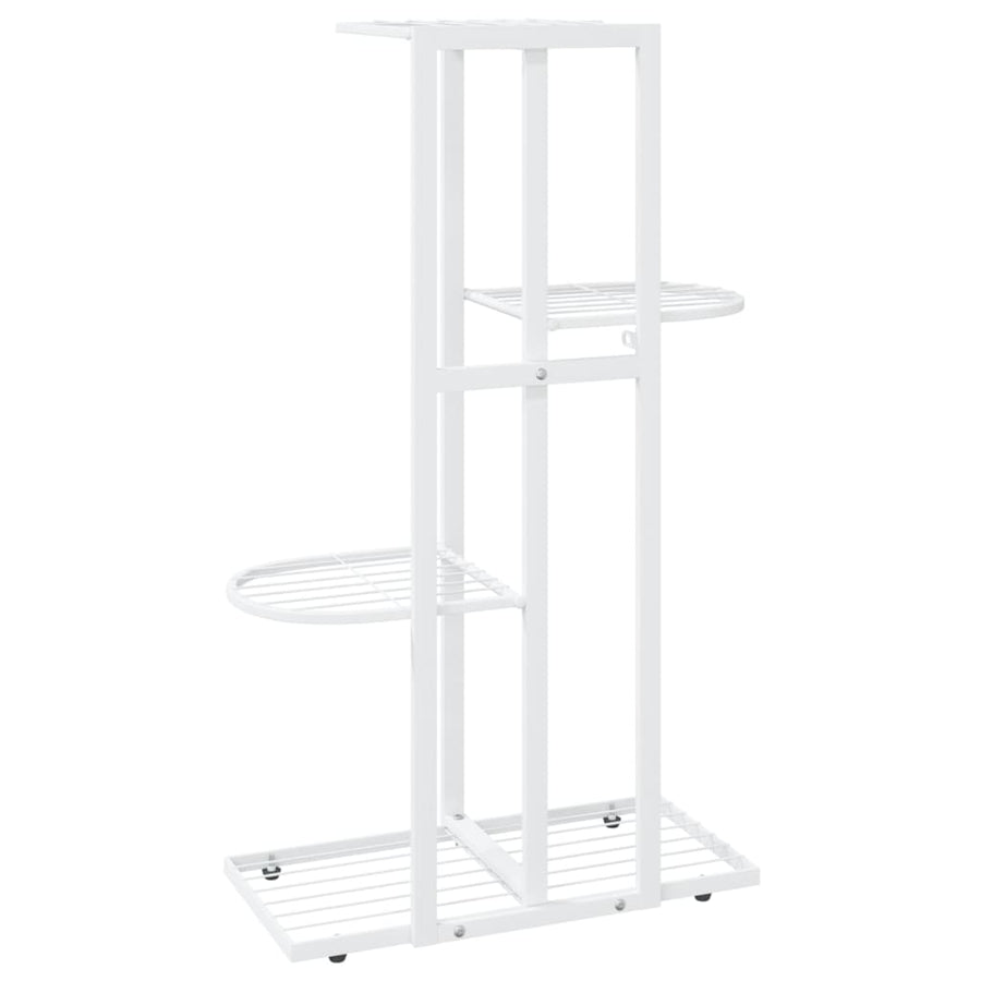 Bloemenstandaard Met 4 Lagen Metaal 43 x 22 x 76 cm Wit