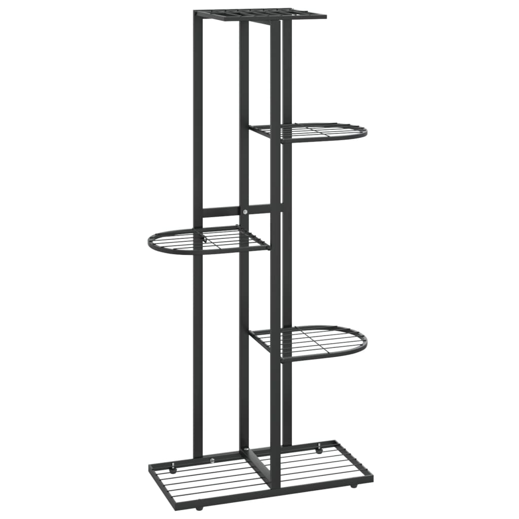 Bloemenstandaard Met 5 Lagen Metaal 43 x 22 x 98 cm Zwart