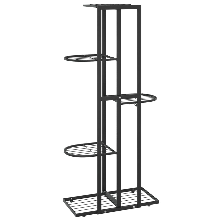 Bloemenstandaard Met 5 Lagen Metaal 43 x 22 x 98 cm Zwart