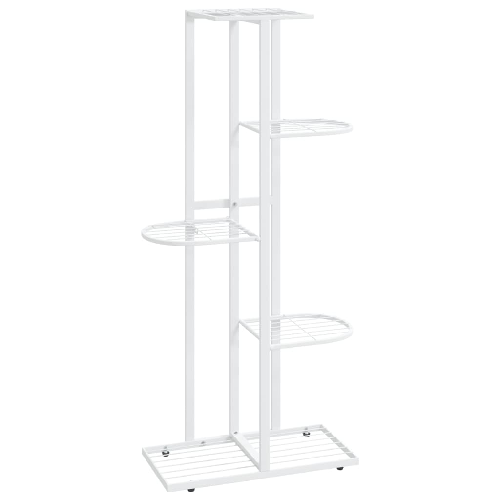 Bloemenstandaard Met 5 Lagen Metaal 43 x 22 x 98 cm Wit