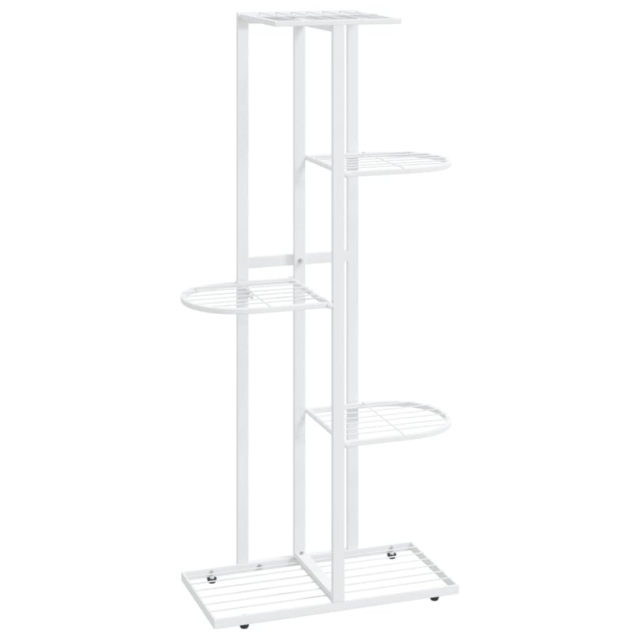 Bloemenstandaard Met 5 Lagen Metaal 43 x 22 x 98 cm Wit