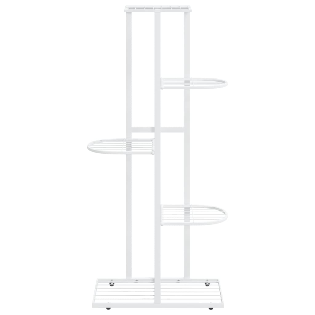Bloemenstandaard Met 5 Lagen Metaal 43 x 22 x 98 cm Wit