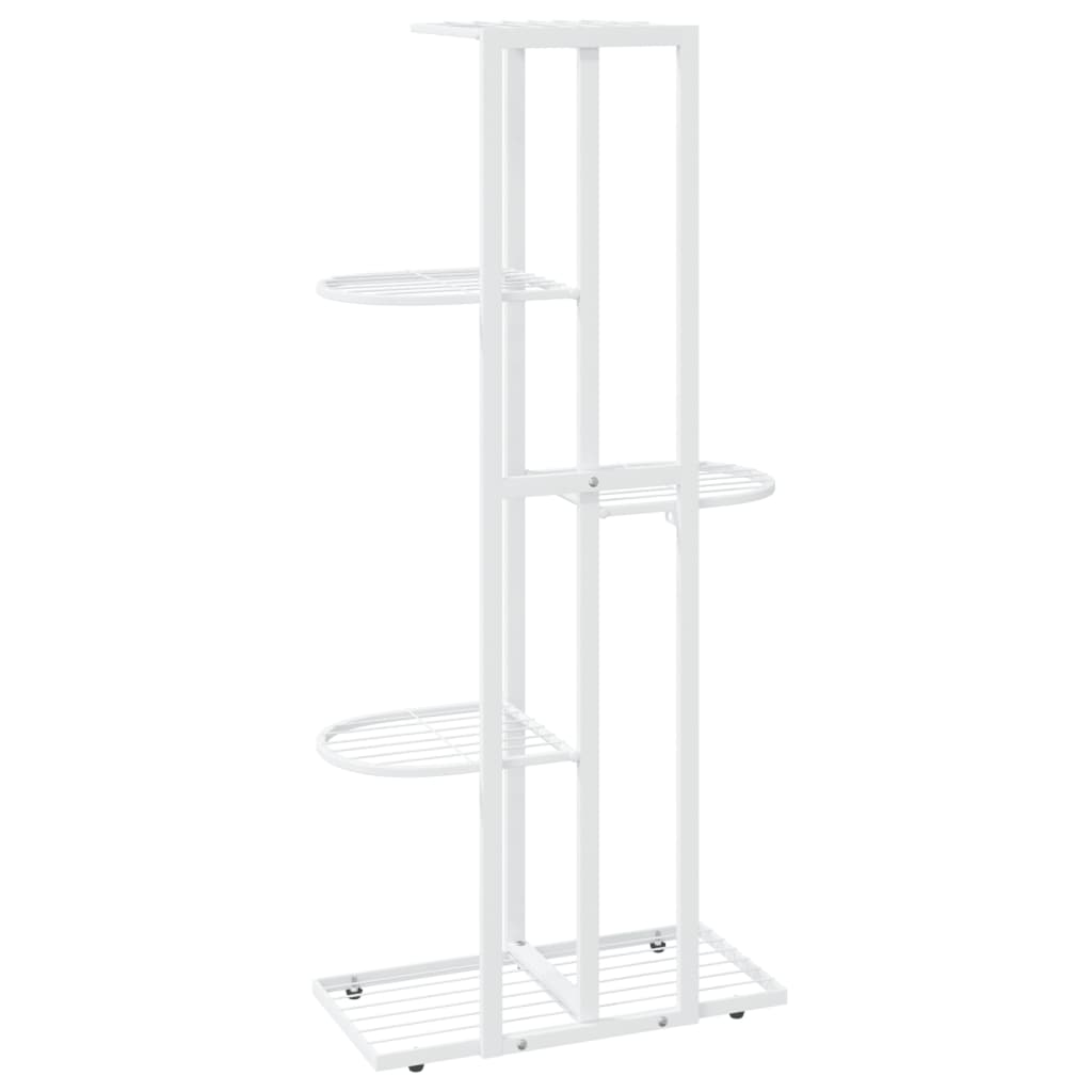 Bloemenstandaard Met 5 Lagen Metaal 43 x 22 x 98 cm Wit
