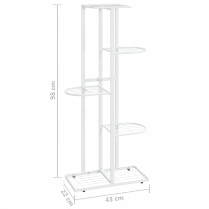 Bloemenstandaard Met 5 Lagen Metaal 43 x 22 x 98 cm Wit