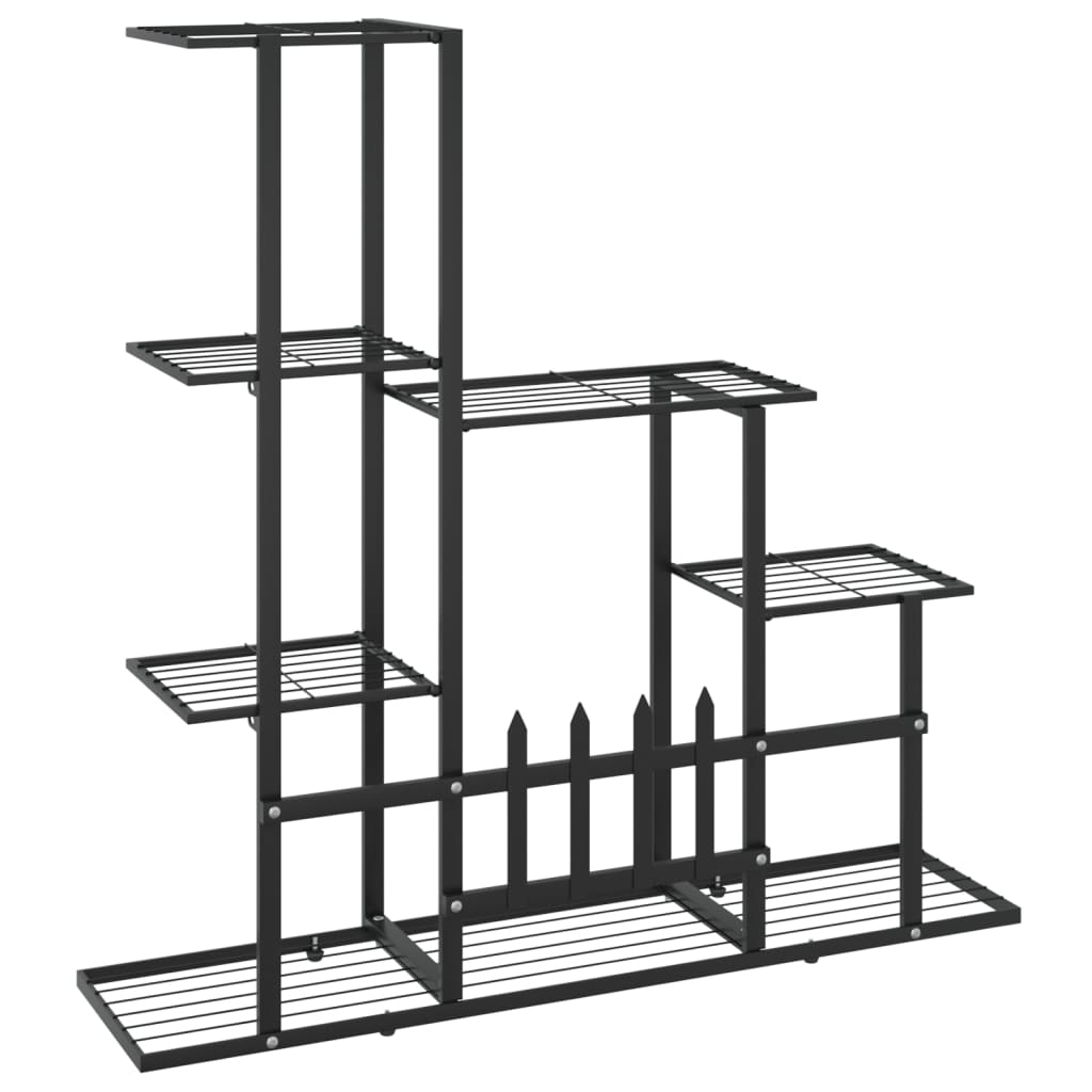 Bloemenstandaard 94,5X25X88 Cm Metaal Zwart 94.5 x 25 x 88 cm Zonder wiel