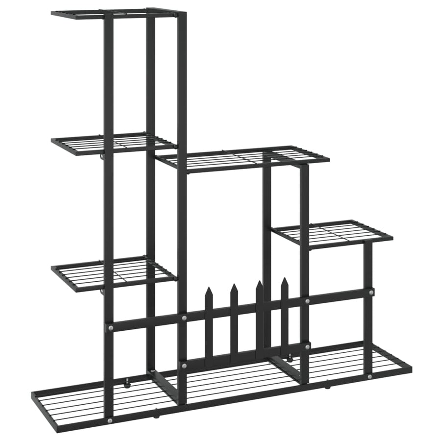 Bloemenstandaard 94,5X25X88 Cm Metaal Zwart 94.5 x 25 x 88 cm Zonder wiel