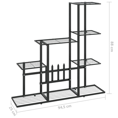 Bloemenstandaard 94,5X25X88 Cm Metaal Zwart 94.5 x 25 x 88 cm Zonder wiel