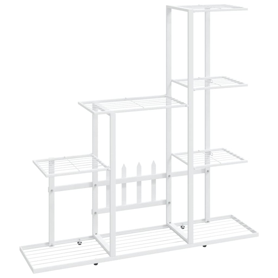 Bloemenstandaard 94,5X25X88 Cm Metaal Wit 94.5 x 25 x 88 cm Zonder wiel