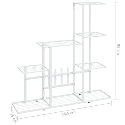 Bloemenstandaard 94,5X25X88 Cm Metaal Wit 94.5 x 25 x 88 cm Zonder wiel