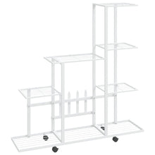 Bloemenstandaard En 94,5X25X92,5 Cm Metaal Wit 94.5 x 25 x 92.5 cm Met wiel