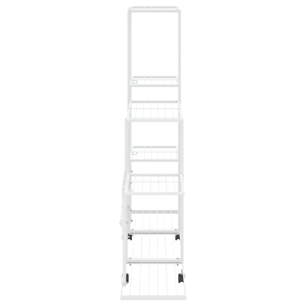 Bloemenstandaard En 94,5X25X92,5 Cm Metaal Wit 94.5 x 25 x 92.5 cm Met wiel
