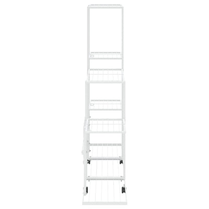 Bloemenstandaard En 94,5X25X92,5 Cm Metaal Wit 94.5 x 25 x 92.5 cm Met wiel