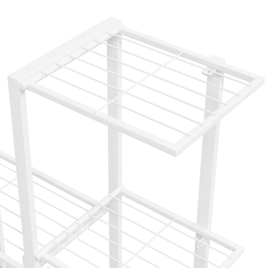 Bloemenstandaard En 94,5X25X92,5 Cm Metaal Wit 94.5 x 25 x 92.5 cm Met wiel