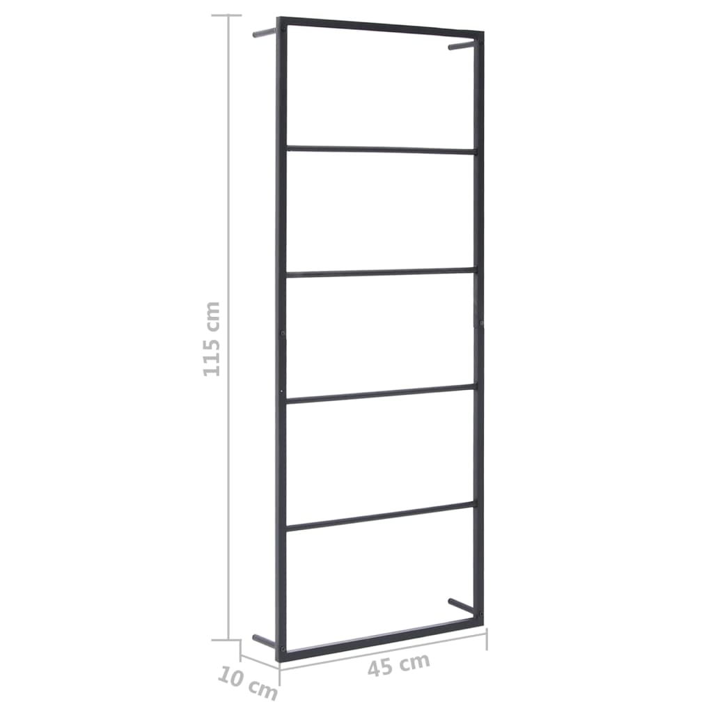 Handdoekenrek Staal 45 x 10 x 115 cm Zwart