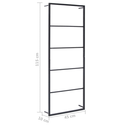 Handdoekenrek Staal 45 x 10 x 115 cm Zwart