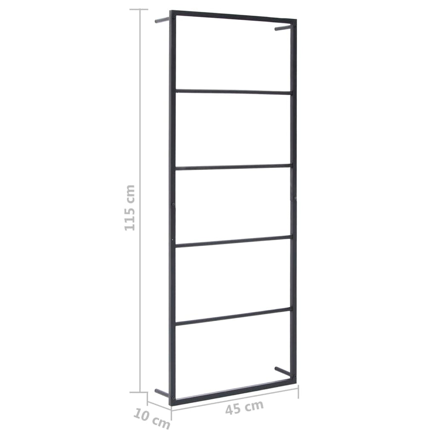 Handdoekenrek Staal 45 x 10 x 115 cm Zwart