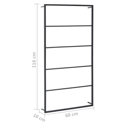 Handdoekenrek Staal 60 x 10 x 116 cm Zwart