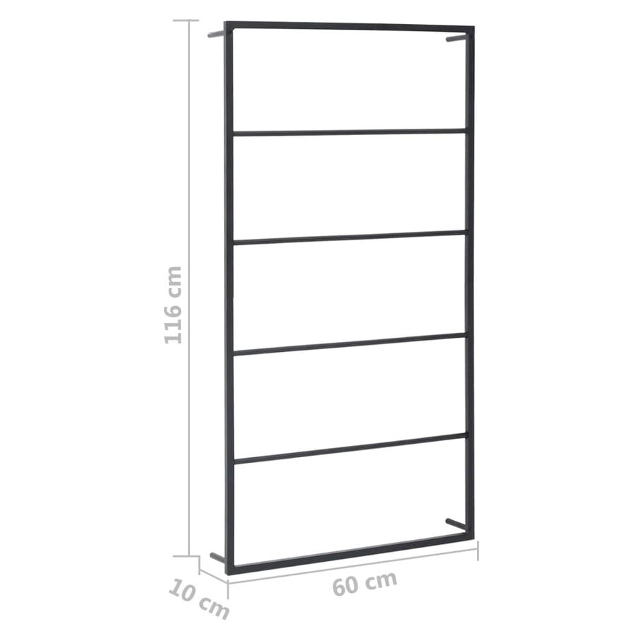 Handdoekenrek Staal 60 x 10 x 116 cm Zwart