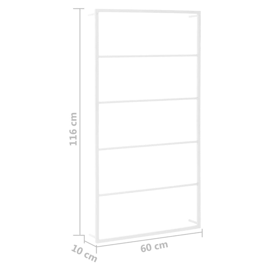 Handdoekenrek Staal 60 x 10 x 116 cm Wit