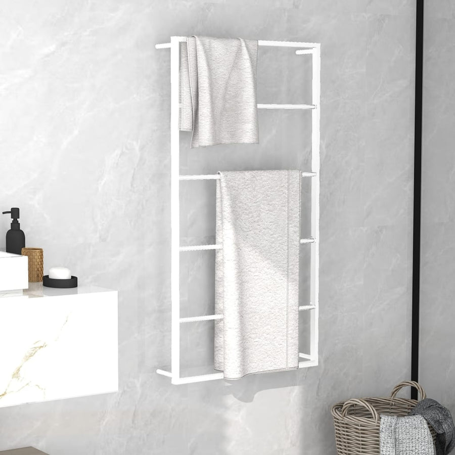 Handdoekenrek Staal 60 x 10 x 116 cm Wit