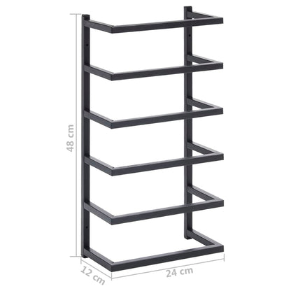 Handdoekenrek Staal 24 x 12 x 48 cm Zwart