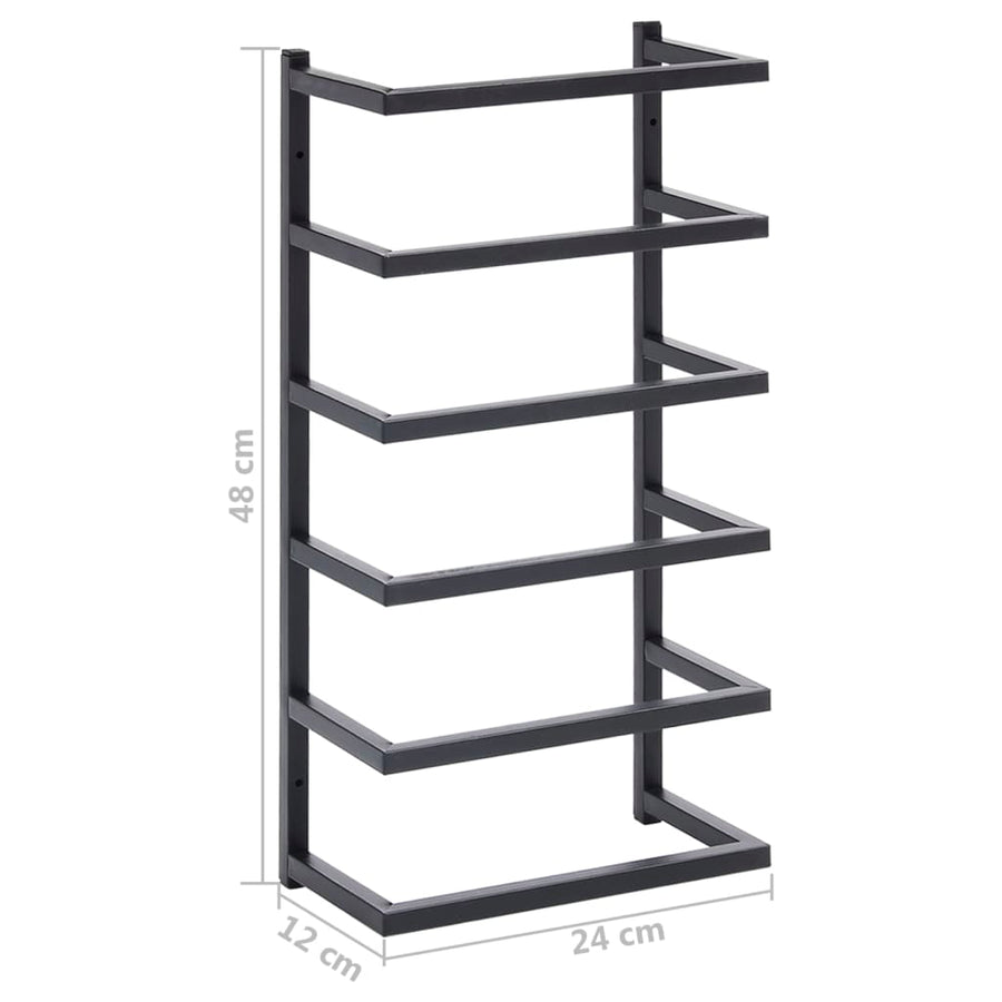 Handdoekenrek Staal 24 x 12 x 48 cm Zwart