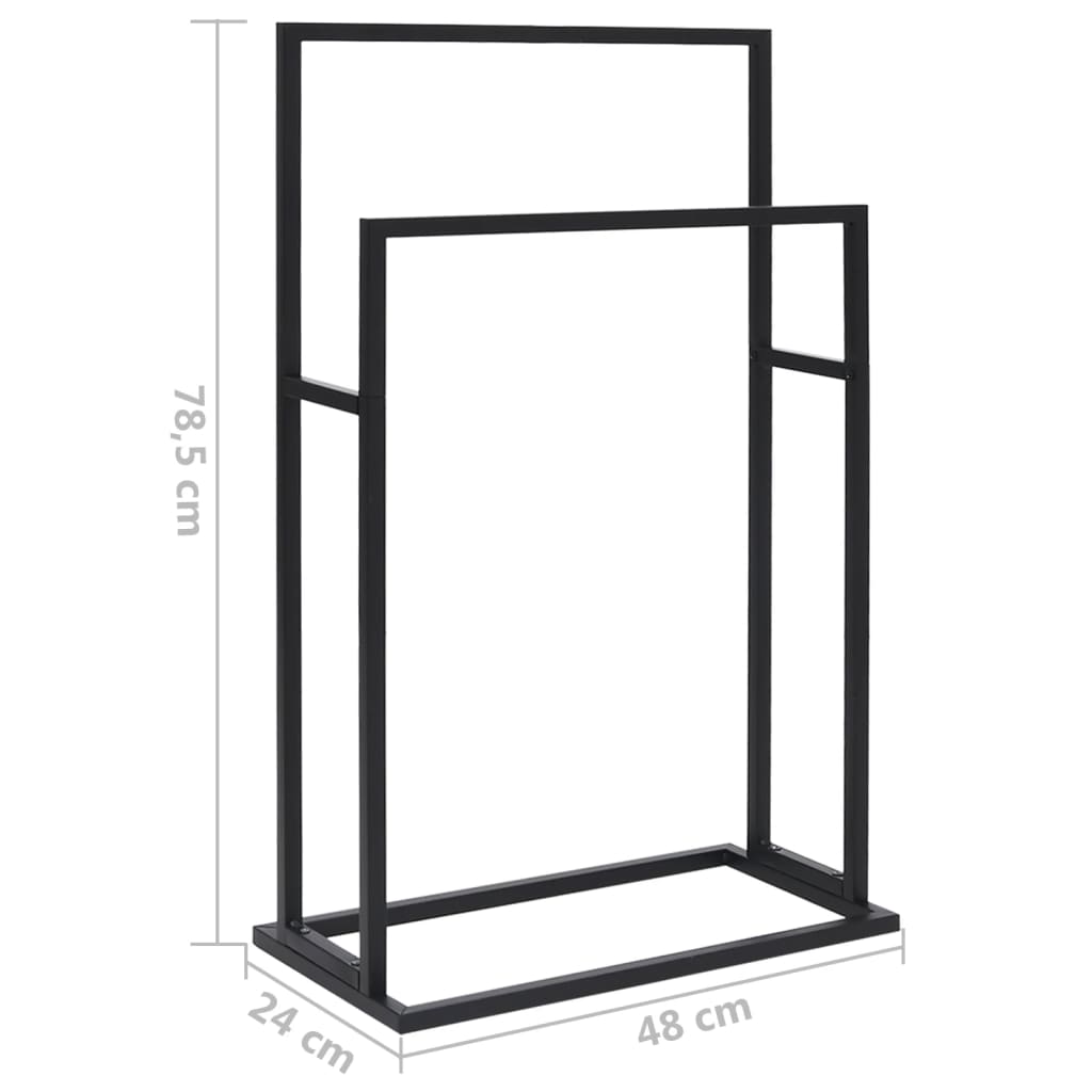 Handdoekenrek Vrijstaand 48X24X78,5 Cm Ijzer 48 x 24 x 78.5 cm Zwart