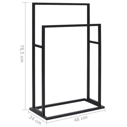 Handdoekenrek Vrijstaand 48X24X78,5 Cm Ijzer 48 x 24 x 78.5 cm Zwart