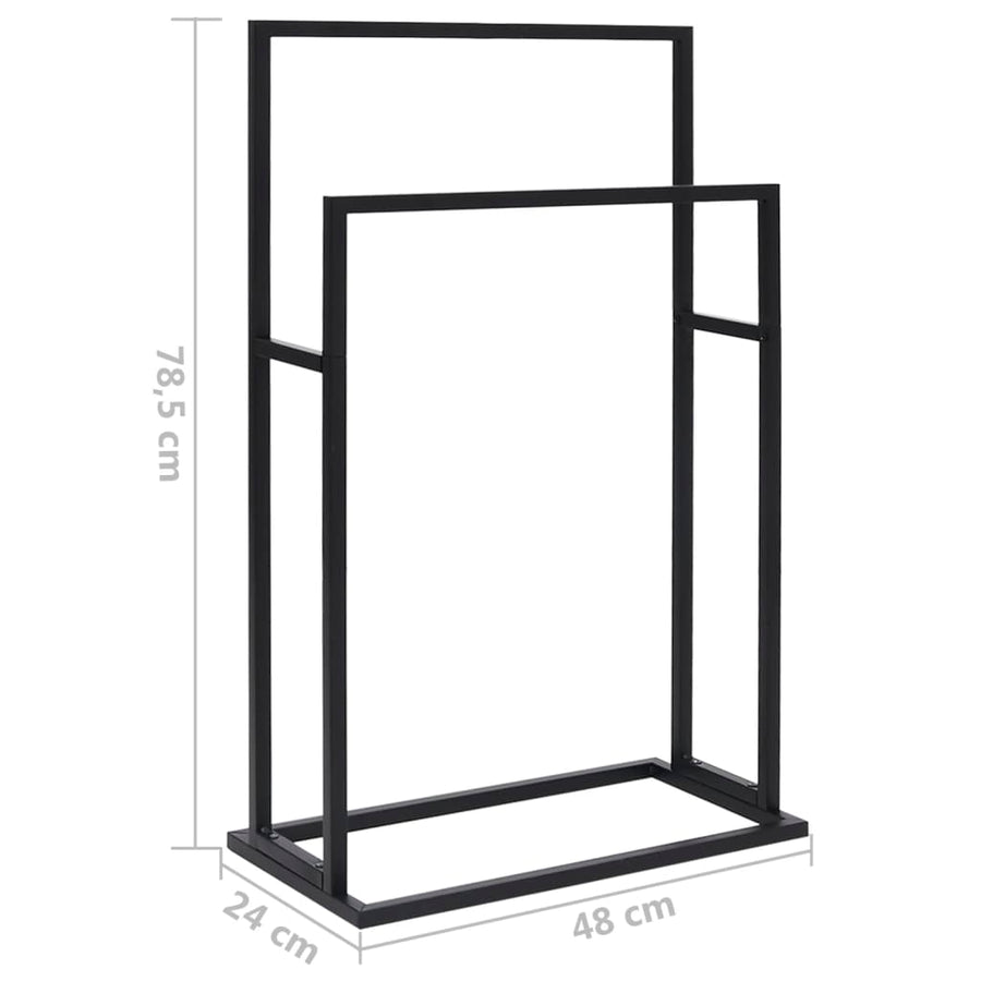 Handdoekenrek Vrijstaand 48X24X78,5 Cm Ijzer 48 x 24 x 78.5 cm Zwart