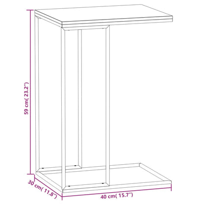 Bijzettafel Bewerkt Hout Zwart En Bruin 40 x 30 x 59 cm zonder wielen