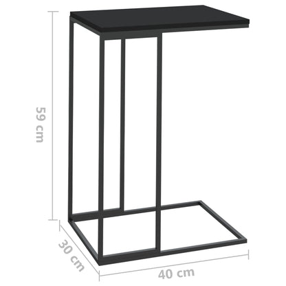 Bijzettafel Bewerkt Hout Zwart 40 x 30 x 59 cm zonder wielen