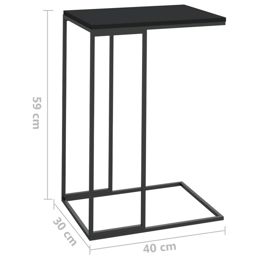 Bijzettafel Bewerkt Hout Zwart 40 x 30 x 59 cm zonder wielen