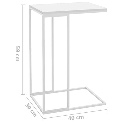 Bijzettafel Bewerkt Hout Wit 40 x 30 x 59 cm zonder wielen