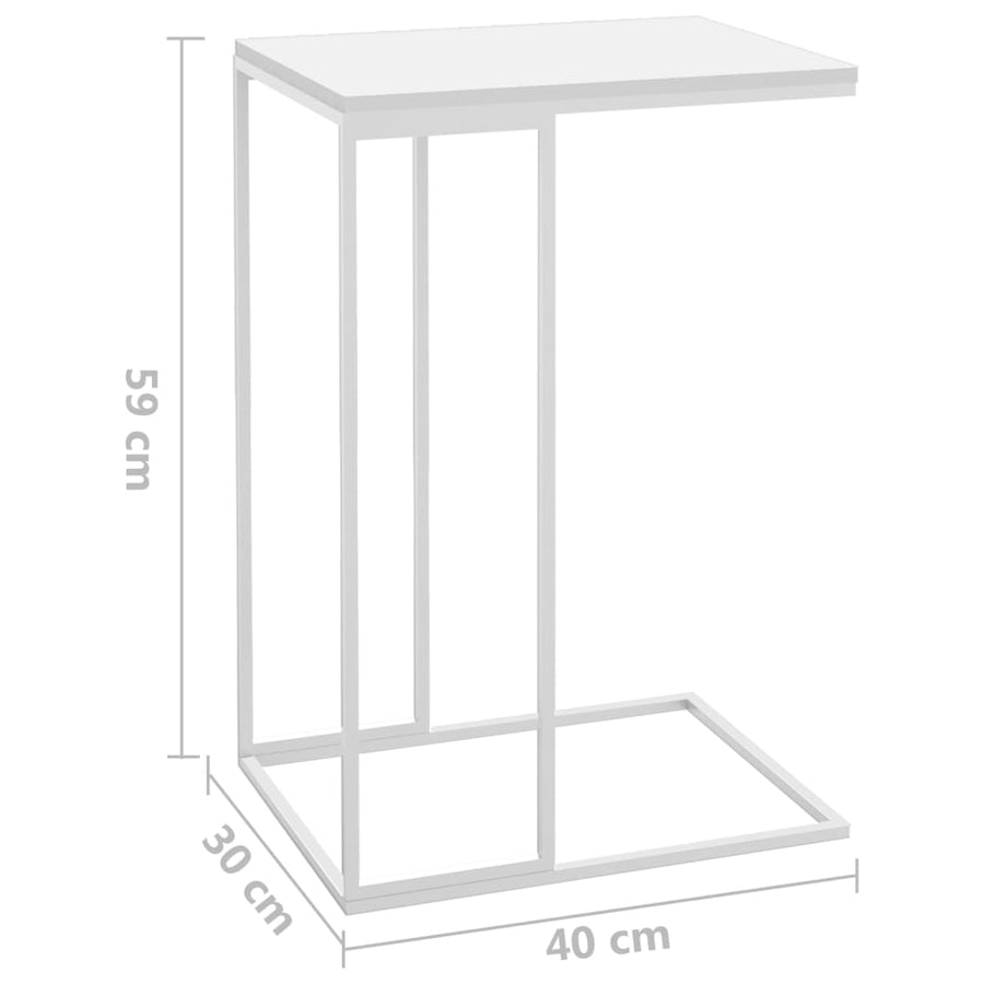 Bijzettafel Bewerkt Hout Wit 40 x 30 x 59 cm zonder wielen