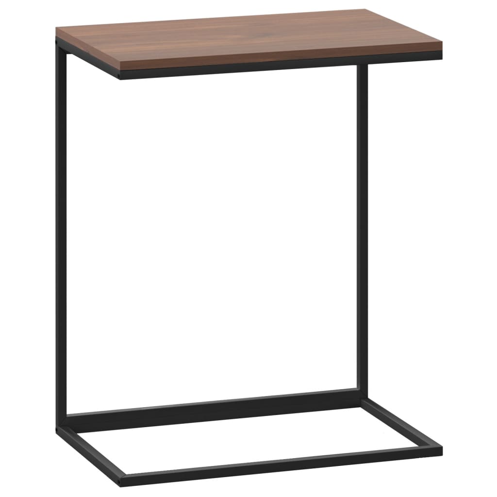 Bijzettafel Bewerkt Hout Zwart En Bruin 55 x 35 x 66 cm zonder wielen