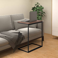 Bijzettafel Bewerkt Hout Zwart En Bruin 55 x 35 x 66 cm zonder wielen