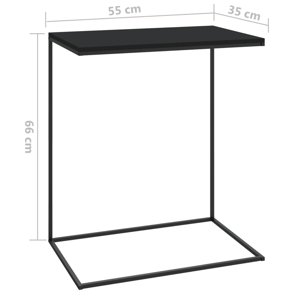 Bijzettafel Bewerkt Hout Zwart 55 x 35 x 66 cm zonder wielen