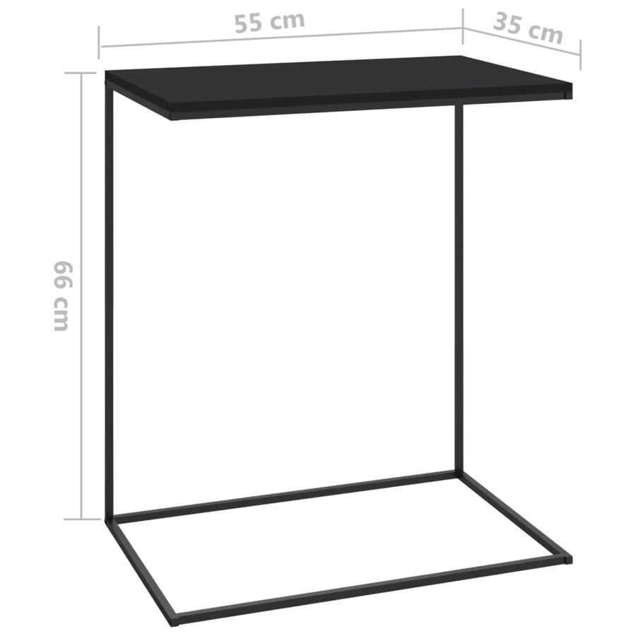 Bijzettafel Bewerkt Hout Zwart 55 x 35 x 66 cm zonder wielen