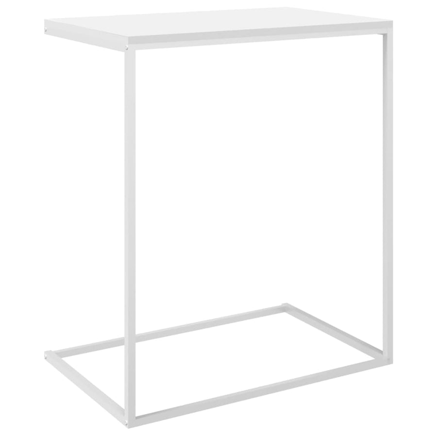 Bijzettafel Bewerkt Hout 1 55 x 35 x 66 cm Wit
